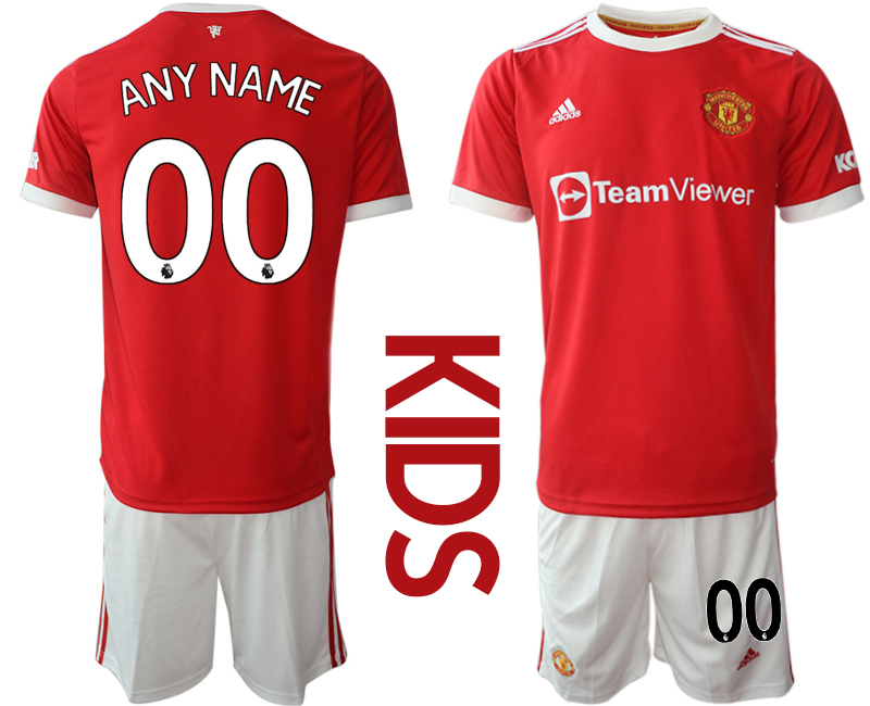Youth 2021-2022 Club Manchester United home red customized Soccer Jersey->customized soccer jersey->Custom Jersey